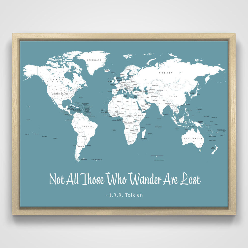 Push Pin Mini World Map - Prism Color Series - Midnight CM Mini Map