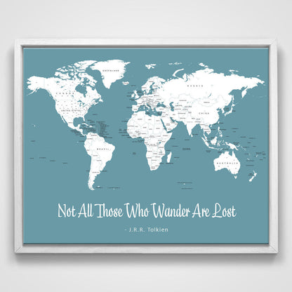 Push Pin Mini World Map - Prism Color Series - Midnight CM Mini Map