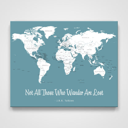 Push Pin Mini World Map - Prism Color Series - Midnight CM Mini Map