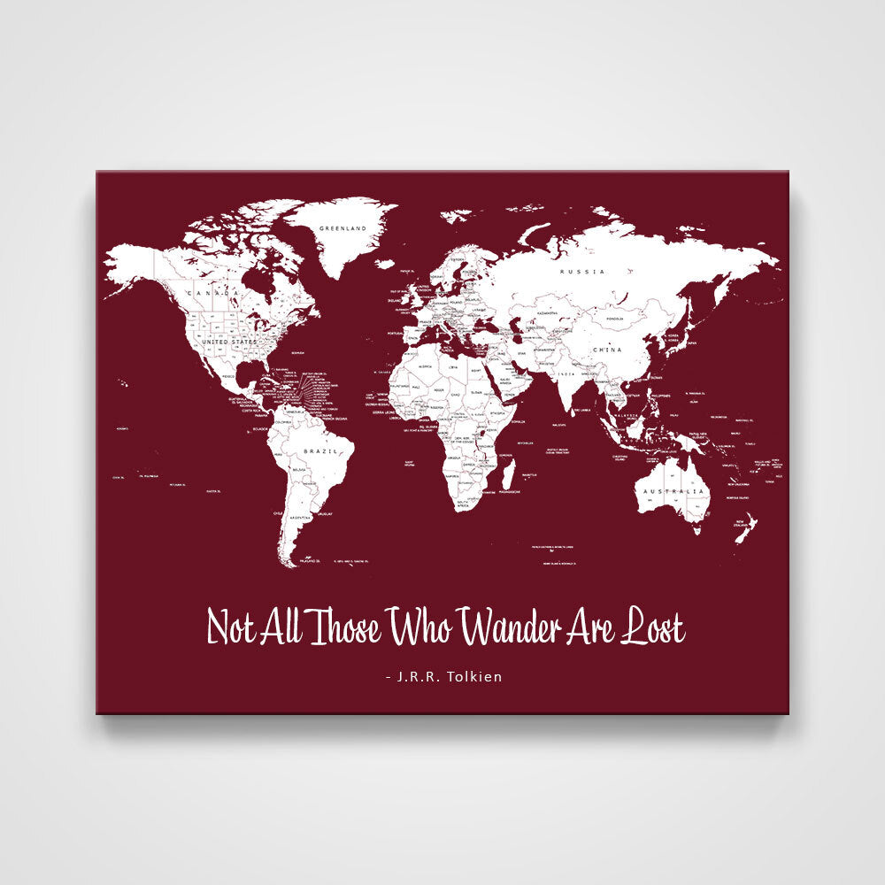 Push Pin Mini World Map - Prism Color Series - Midnight CM Mini Map