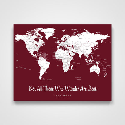 Push Pin Mini World Map - Prism Color Series - Midnight CM Mini Map