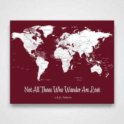 Push Pin Mini World Map - Prism Color Series - Midnight CM Mini Map