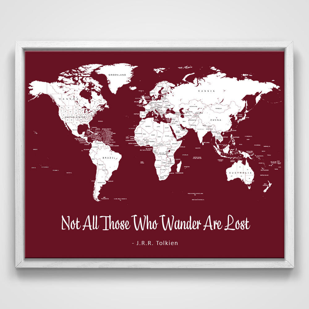 Push Pin Mini World Map - Prism Color Series - Midnight CM Mini Map