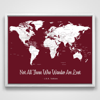 Push Pin Mini World Map - Prism Color Series - Midnight CM Mini Map