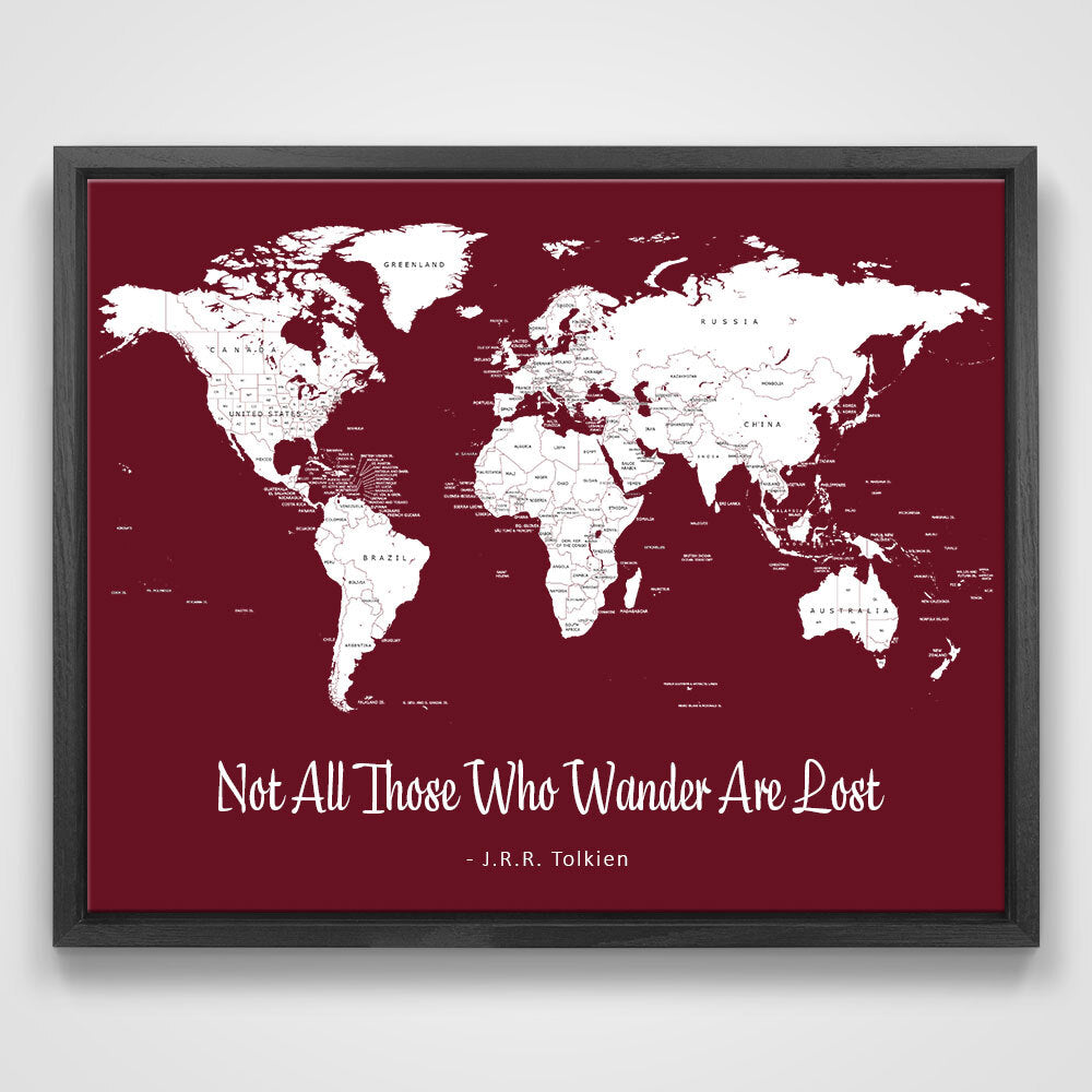 Push Pin Mini World Map - Prism Color Series - Midnight CM Mini Map