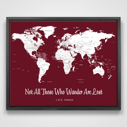 Push Pin Mini World Map - Prism Color Series - Midnight CM Mini Map