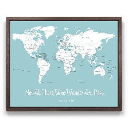 Push Pin Mini World Map - Prism Color Series - Mountain Mist CM Mini Map