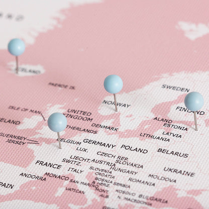 Push Pin Mini World Map - Prism Color Series - Mountain Mist CM Mini Map