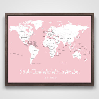 Push Pin Mini World Map - Prism Color Series - Mountain Mist CM Mini Map