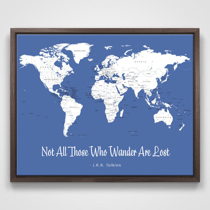 Push Pin Mini World Map - Prism Color Series - Mountain Mist CM Mini Map