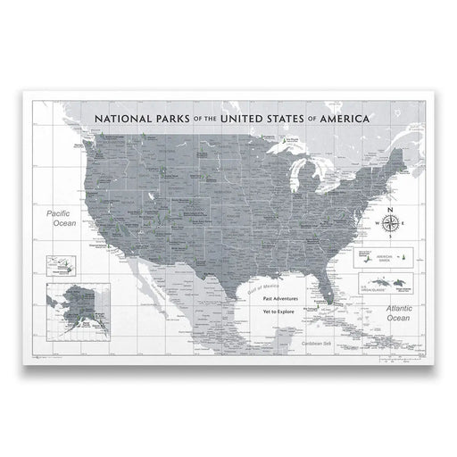 Push Pin National Parks Map (Pin Board) - Dark Gray Color Splash CM Pin Board