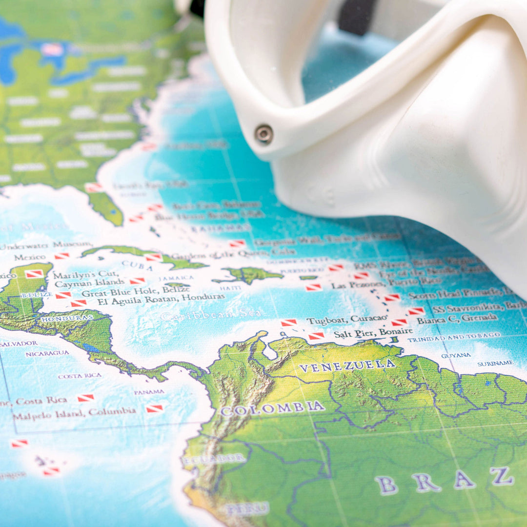 Push Pin Map Gifts for Scuba Divers