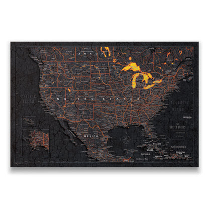 Push Pin USA Map (Pin Board) - Obsidian Inferno (Copy) CM Pin Board