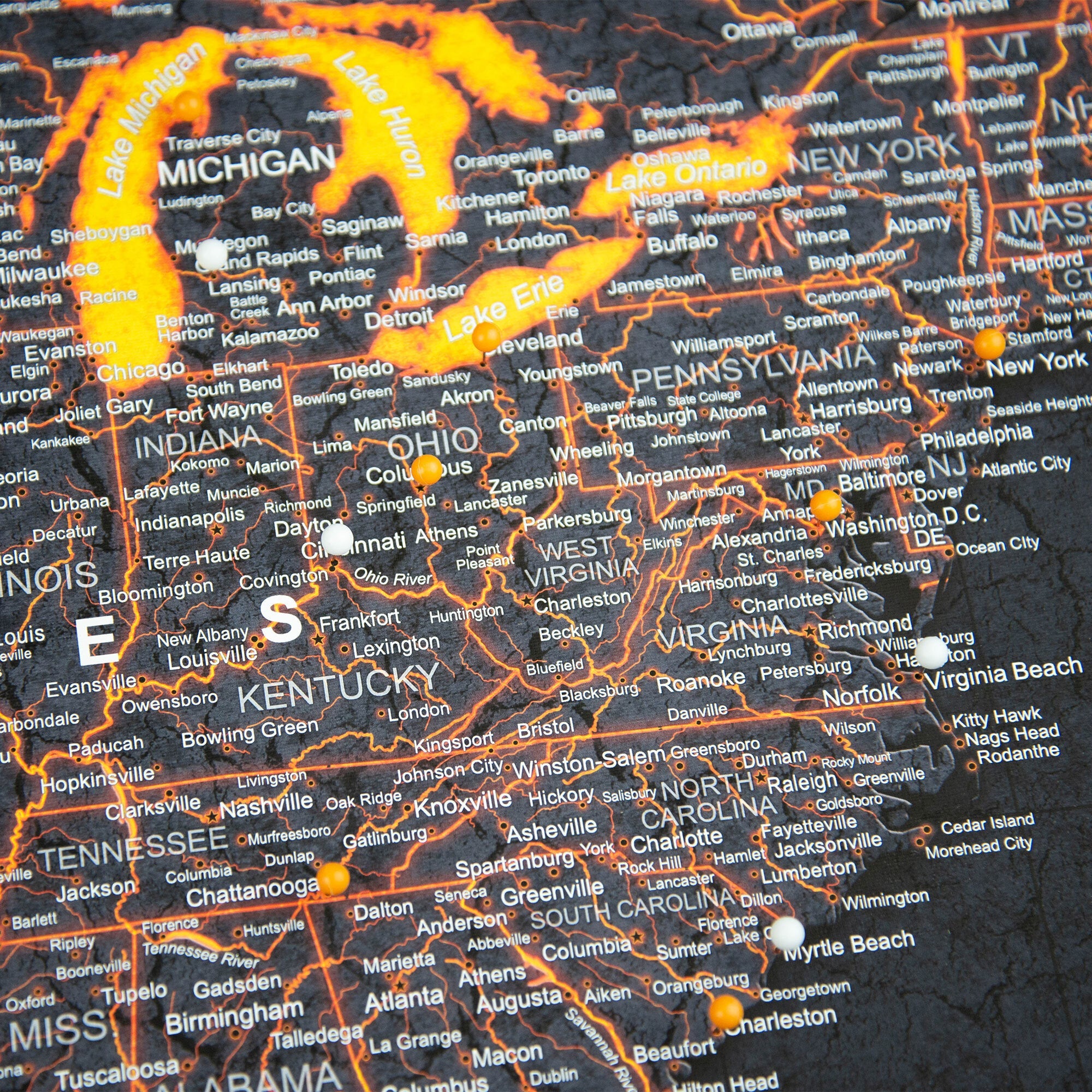 Push Pin USA Map (Pin Board) - Obsidian Inferno (Copy) CM Pin Board