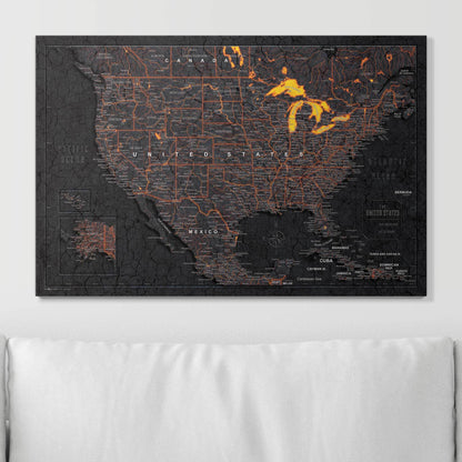 Push Pin USA Map (Pin Board) - Obsidian Inferno (Copy) CM Pin Board