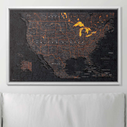 Push Pin USA Map (Pin Board) - Obsidian Inferno (Copy) CM Pin Board
