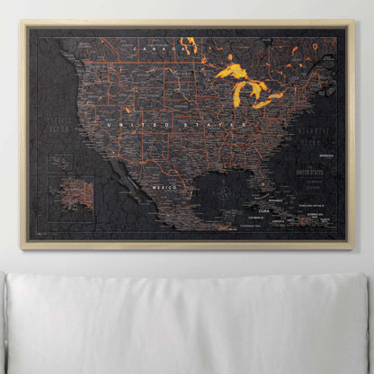 Push Pin USA Map (Pin Board) - Obsidian Inferno (Copy) CM Pin Board