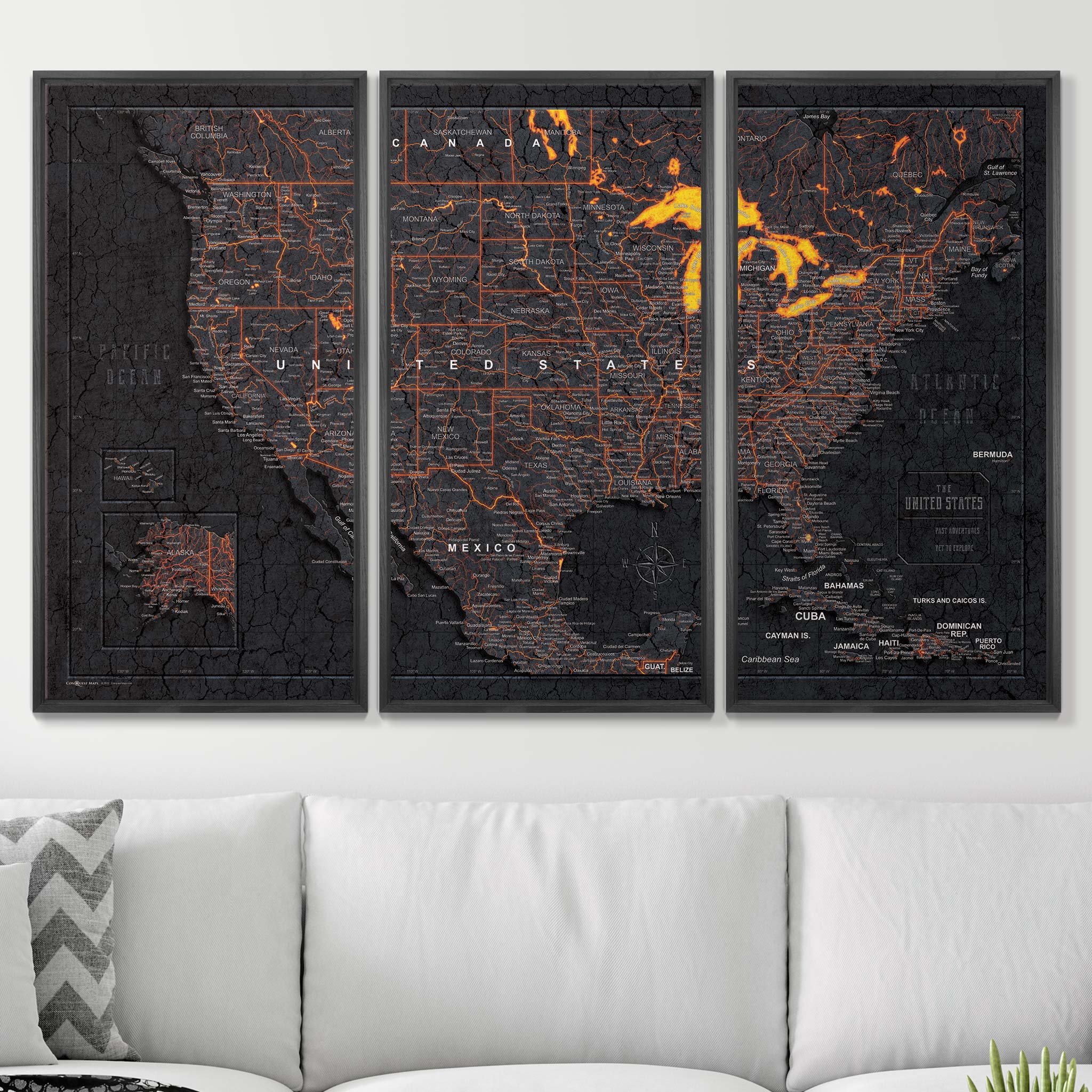 Push Pin USA Map (Pin Board) - Obsidian Inferno (Copy) CM Pin Board