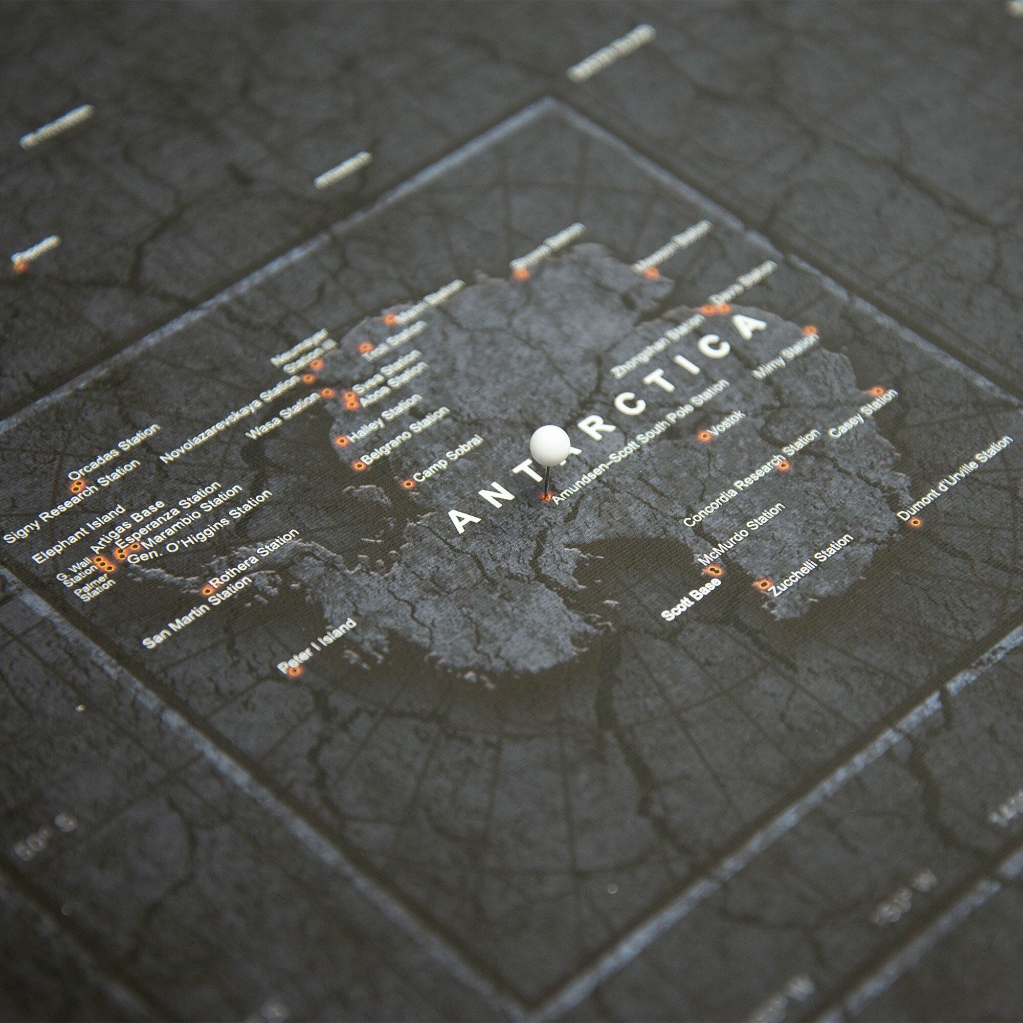 Push Pin World Map (Pin Board) - Obsidian Inferno (Copy) CM Pin Board