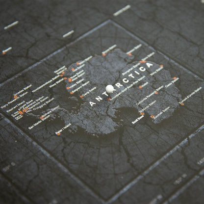 Push Pin World Map (Pin Board) - Obsidian Inferno (Copy) CM Pin Board