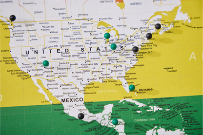 Push Pin World Map (Pin Board) - Rainbow Pride
