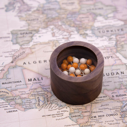 Round Push Pin Keepsake Box with Window (Copy) Conquest Maps LLC