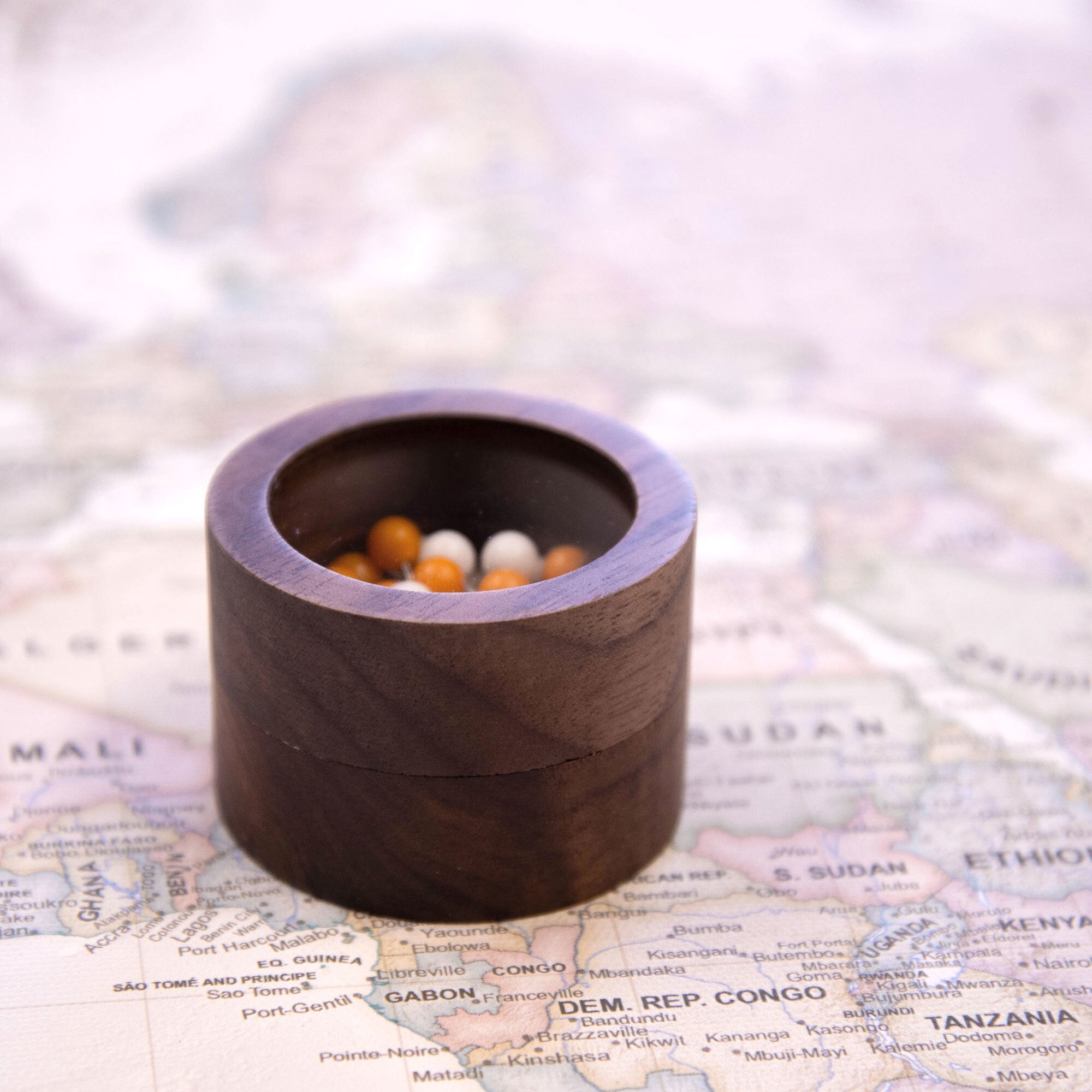 Round Push Pin Keepsake Box with Window (Copy) Conquest Maps LLC