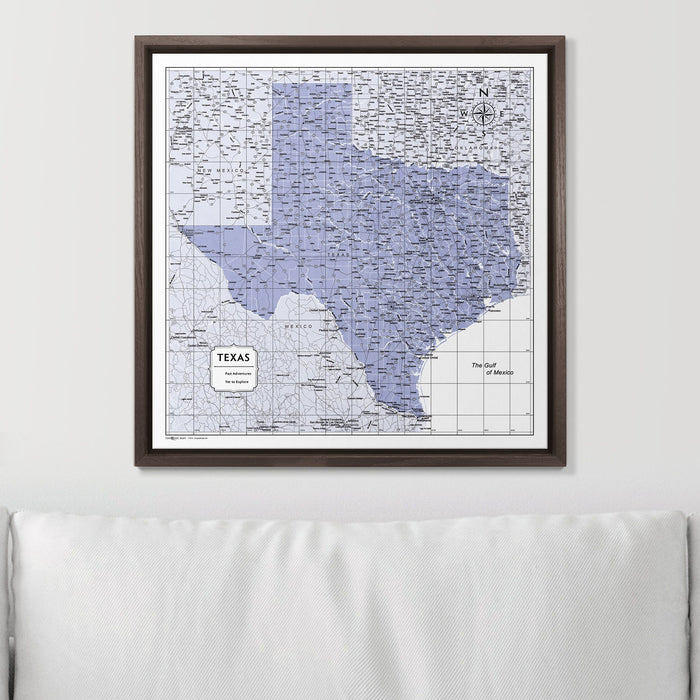 Push Pin Texas Map (Pin Board) - Purple Color Splash CM Pin Board
