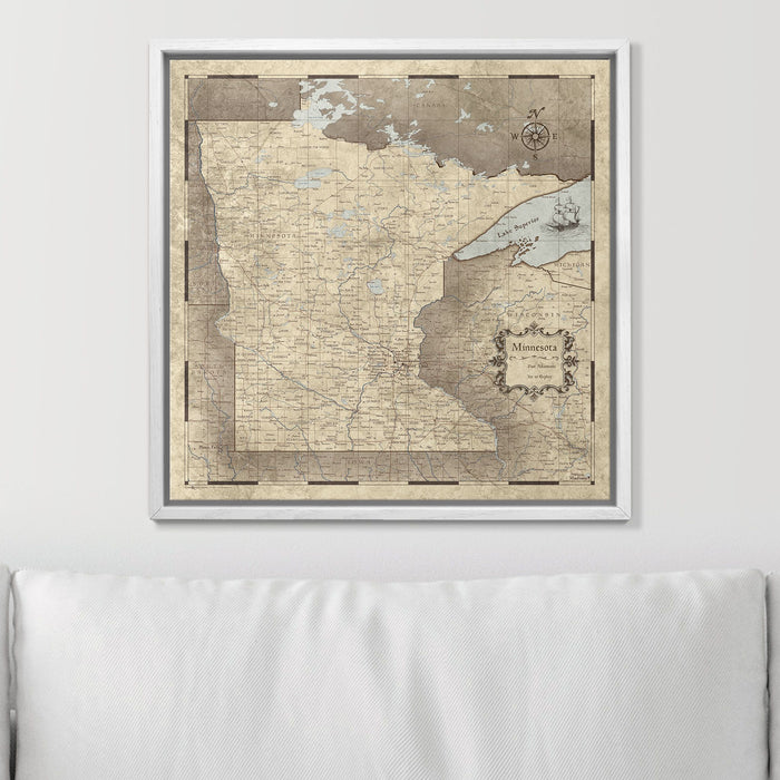 Push Pin Minnesota Map (Pin Board) - Rustic Vintage