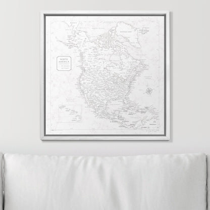 Push Pin North America Map (Pin Board) - Classic Marble CM Pin Board