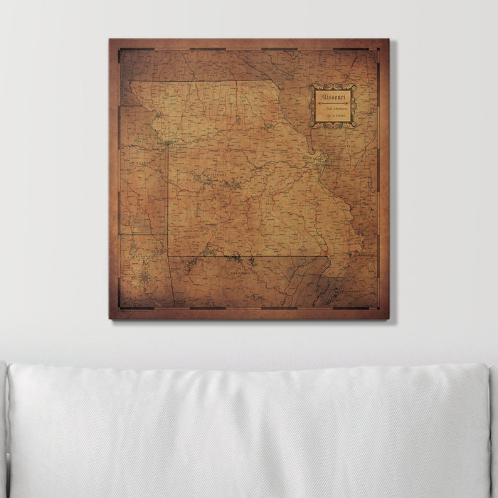 Push Pin Missouri Map (Pin Board) - Golden Aged