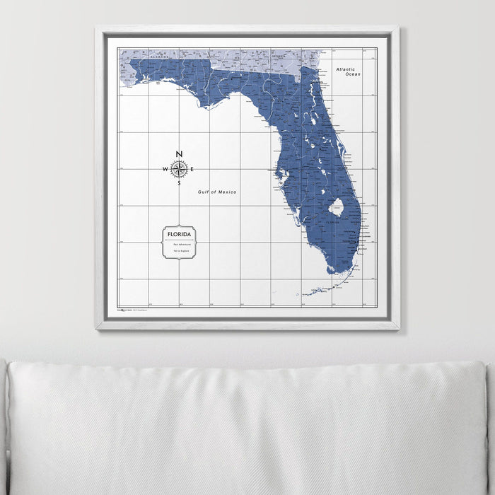 Push Pin Florida Map (Pin Board) - Navy Color Splash CM Pin Board