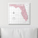 Push Pin Florida Map (Pin Board) - Pink Color Splash CM Pin Board