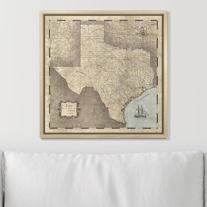 Push Pin Texas Map (Pin Board) - Rustic Vintage CM Pin Board