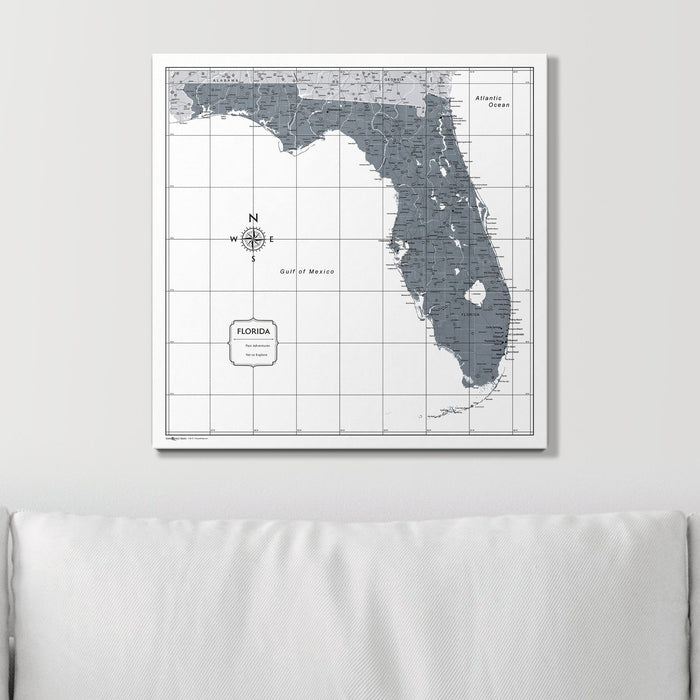Push Pin Florida Map (Pin Board) - Dark Gray Color Splash CM Pin Board