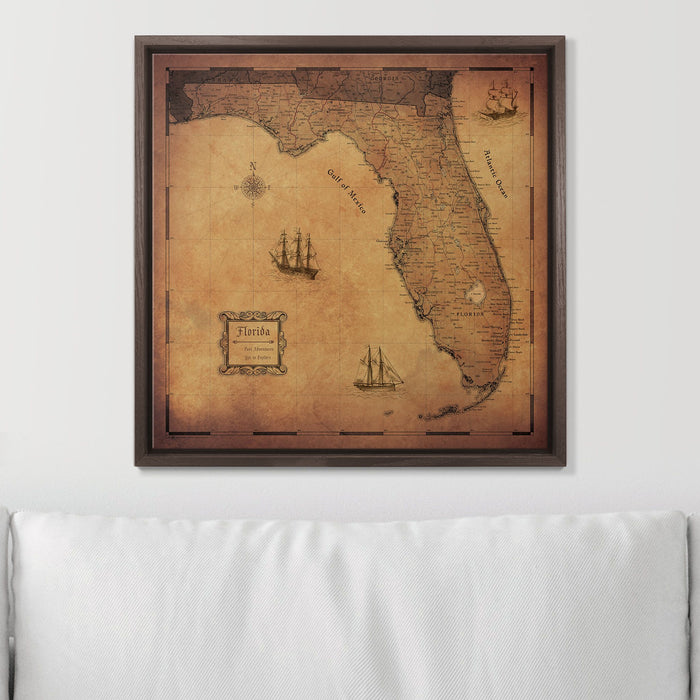 Push Pin Florida Map (Pin Board) - Golden Aged