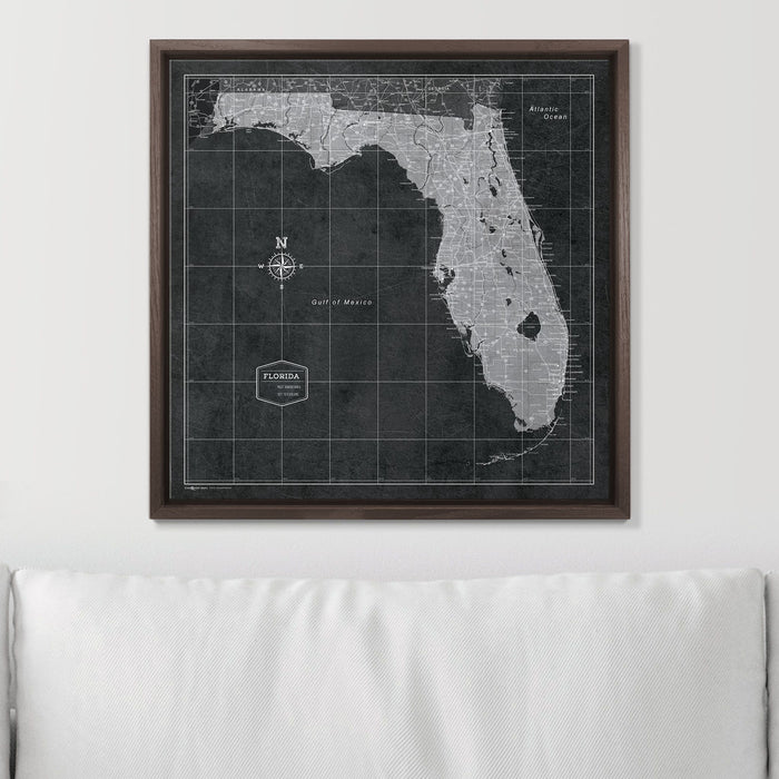 Push Pin Florida Map (Pin Board) - Modern Slate CM Pin Board