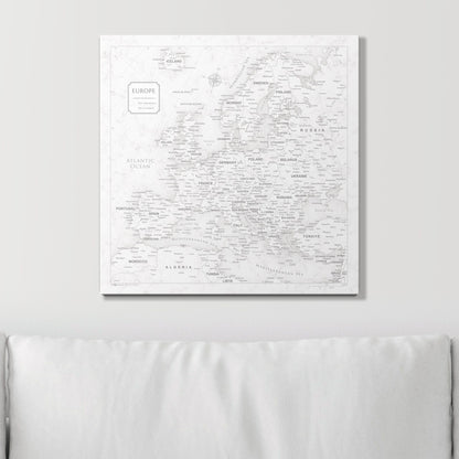Push Pin Europe Map (Pin Board) - Classic Marble CM Pin Board
