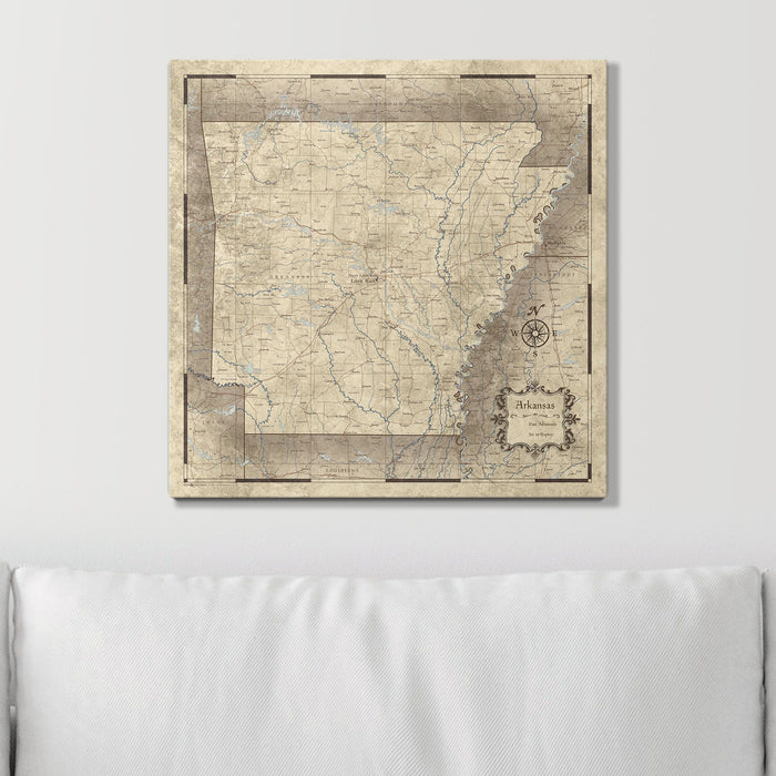 Push Pin Arkansas Map (Pin Board) - Rustic Vintage CM Pin Board
