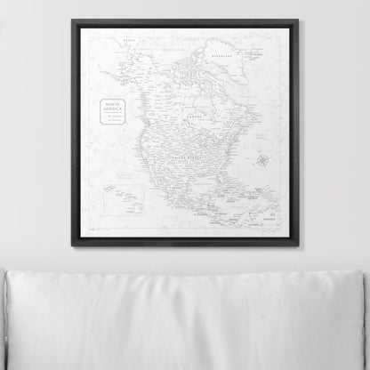 Push Pin North America Map (Pin Board) - Classic Marble CM Pin Board