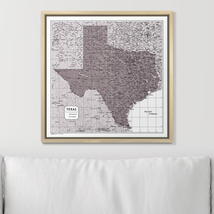 Push Pin Texas Map (Pin Board) - Dark Brown Color Splash CM Pin Board