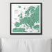 Push Pin Europe Map (Pin Board) - Green Color Splash CM Pin Board