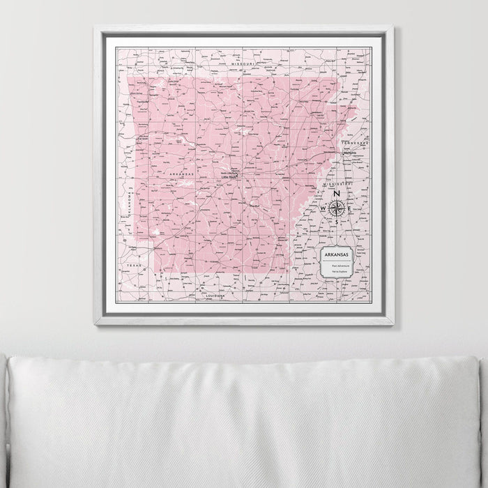 Push Pin Arkansas Map (Pin Board) - Pink Color Splash