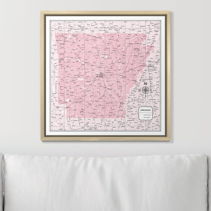 Push Pin Arkansas Map (Pin Board) - Pink Color Splash CM Pin Board
