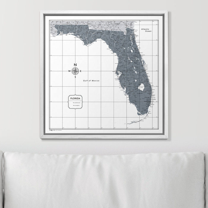 Push Pin Florida Map (Pin Board) - Dark Gray Color Splash
