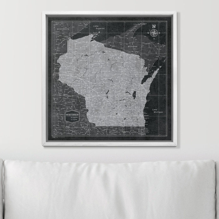 Push Pin Wisconsin Map (Pin Board) - Modern Slate