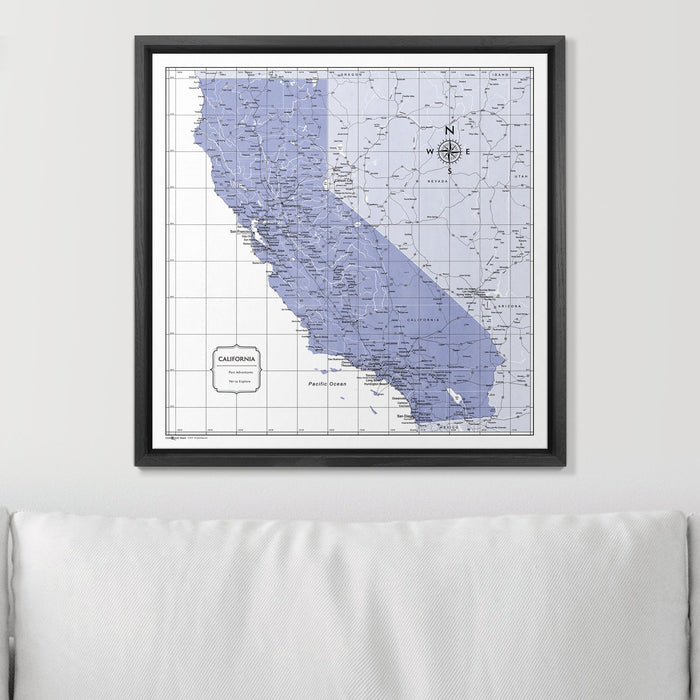 Push Pin California Map (Pin Board) - Purple Color Splash