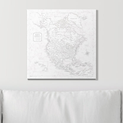 Push Pin North America Map (Pin Board) - Classic Marble CM Pin Board