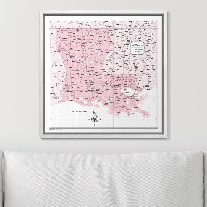 Push Pin Louisiana Map (Pin Board) - Pink Color Splash CM Pin Board