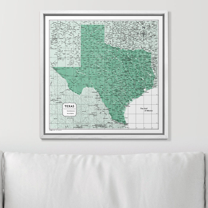 Push Pin Texas Map (Pin Board) - Green Color Splash